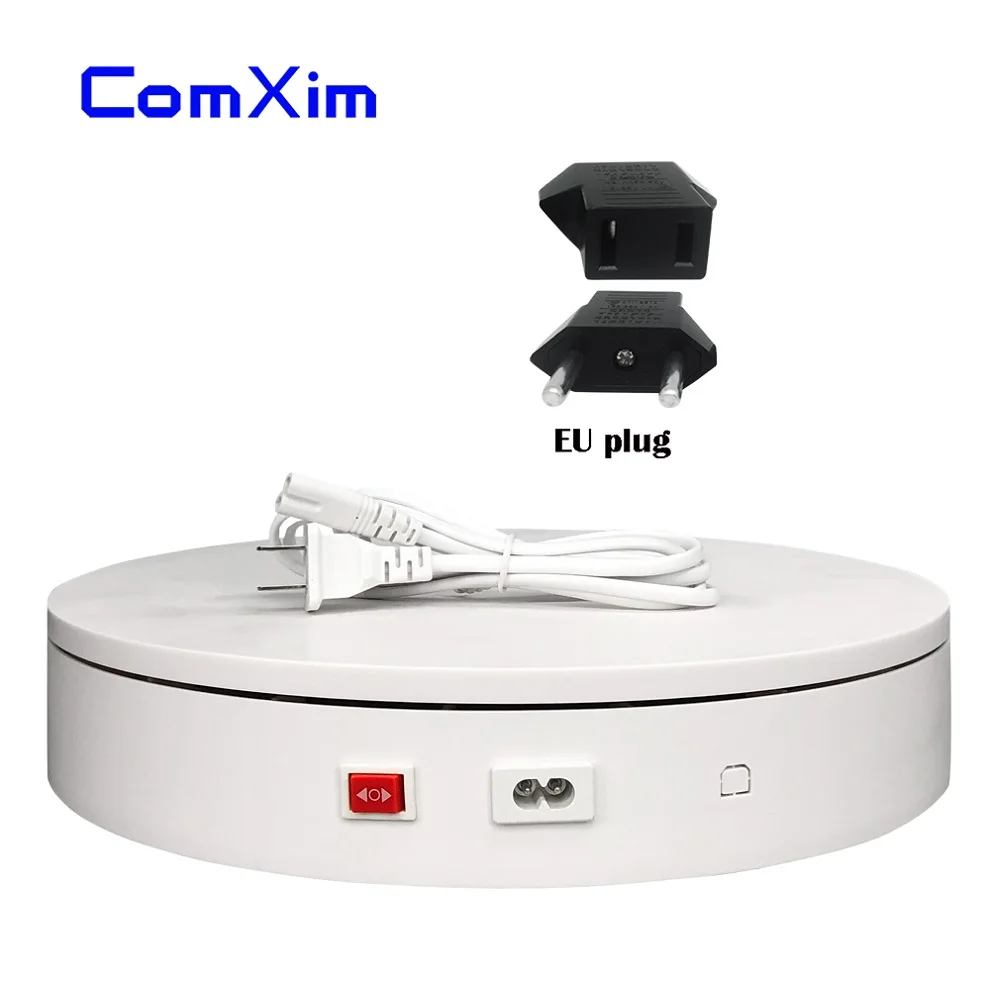 220V white EU plug ComXim MT320AL40 220V 35 сек/lap 32 см 360 градусов автоматический Электрический вращающийся диск панорама съемка поворотный стол дисплей стенд - Цвет: 220V white EU plug