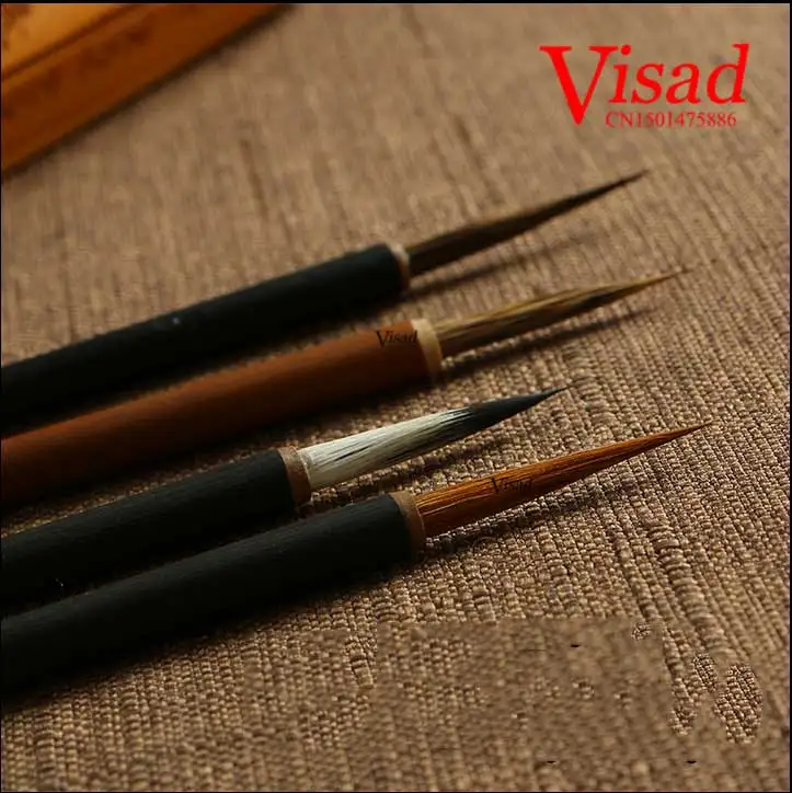 Chinese Weasel Hair Calligraphy Set with 4 Brushes: Hook, Line, Scriptliner, and Water Color for Art and Painting Stationery image 3
