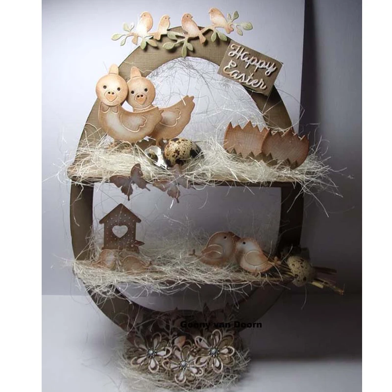 Металлический трафарет с изображением Пасхальной утки для скрапбукинга