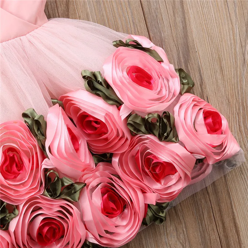 Летнее бальное платье для подружки невесты без рукавов кружевное цветочное роза