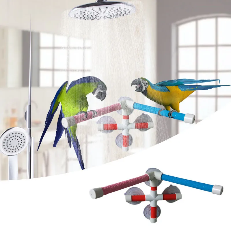 Parrot душ стоящая палка вешалка в виде птицы Деревянный бар для скалолазания и