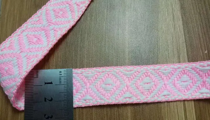Pink Тесьма хлопковый ремень 2,5 см ширина украшен бантиком из ленты, тканые ленты 10 ярдов/лот из окрашенной пряжи лямки - Цвет: Pink