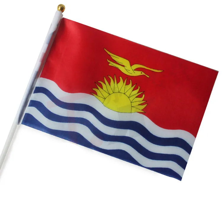 Kiribati Тувалу Кирибати Новая Зеландия Тонга австралийские флаги из полиэстера маленькие Национальные флаги с полюсом 14*21 см - Цвет: Kiribati