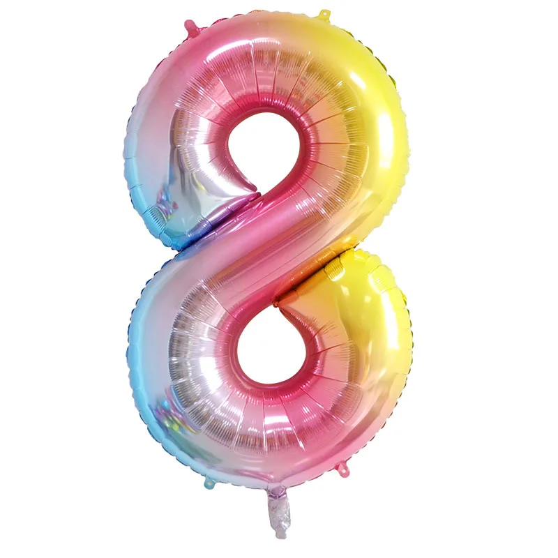 

50pcs 40inch Iridescent Rainbow Color Number Foil Balloons Birthday Wedding Party Decor Digit Balloon Figure Globos Air Balloons