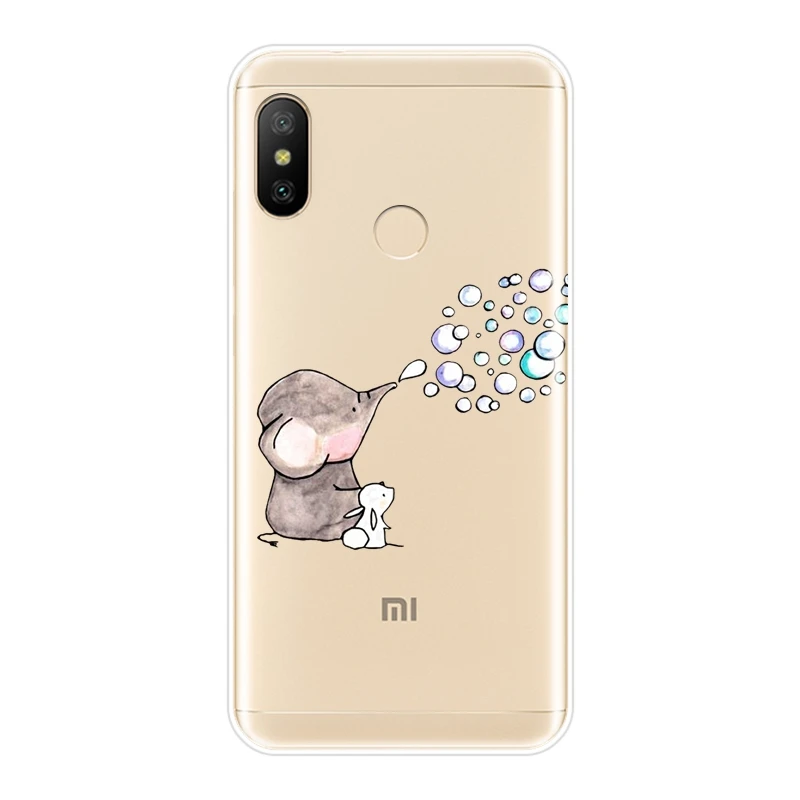 Мягкий чехол для телефона Xiaomi MI A1 A2 Lite Mi5 Mi6 Mi8 силиконовый со слоном задней панели