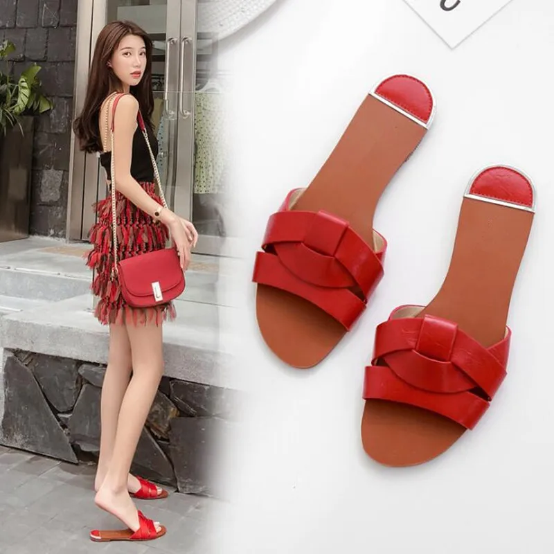 Женские сандалии-шлепанцы повседневные шлепанцы на плоской подошве пляжные 2020 |