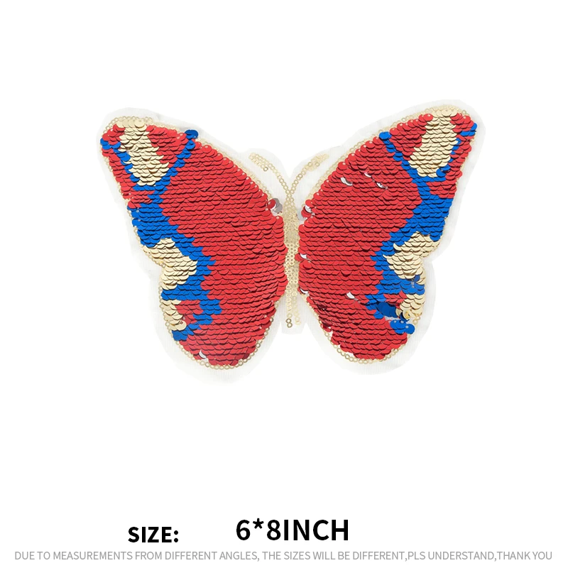 Fghgf Любовь Бабочка Одежда Нашивки для детей шить-на обратимые блесток Наклейки