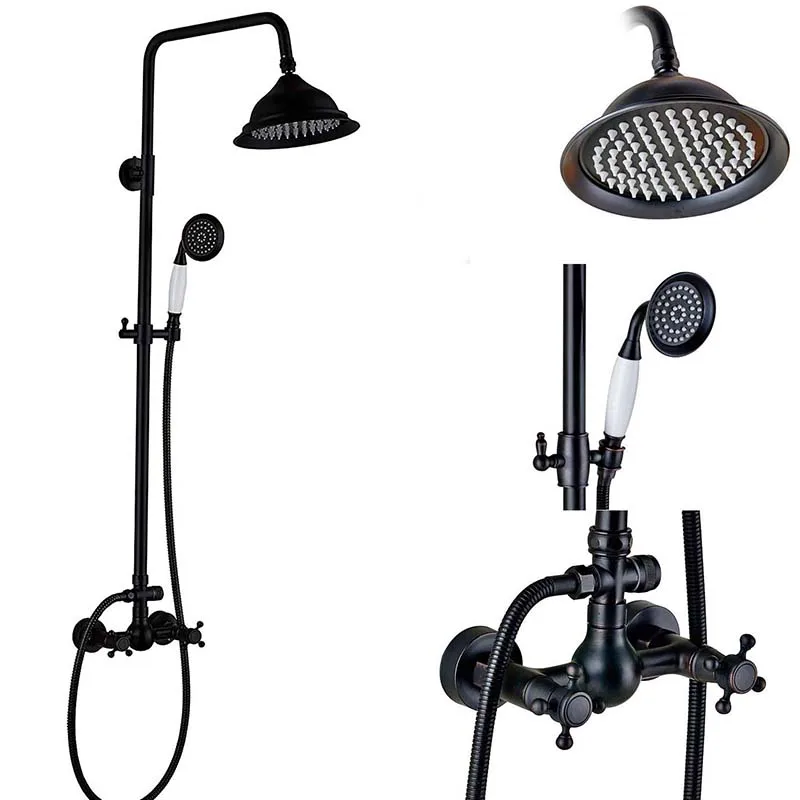 Shower Faucet B02 Смеситель для душа в форме дождя кран с двойной ручкой латунный черный душевой Набор кран настенный смеситель для душа в форме дождя кран ручной душ - Цвет: Shower Faucet B02