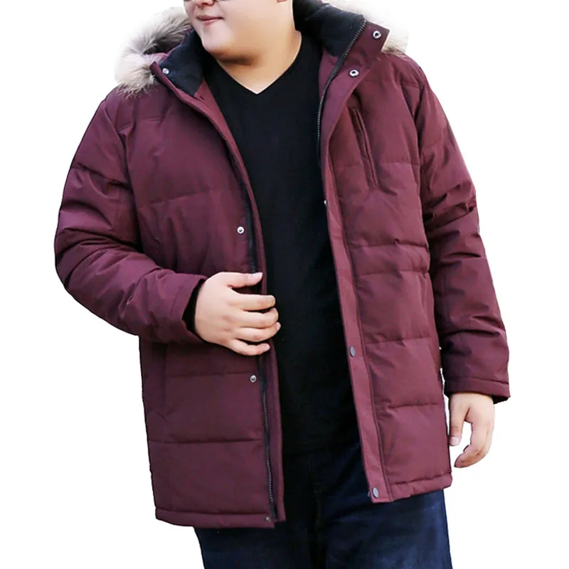 MFERLIER толстые теплые пуховики 6XL 7XL 8XL 9XL 10XL Большие размеры с длинным рукавом зимние пальто - Цвет: Бургундия