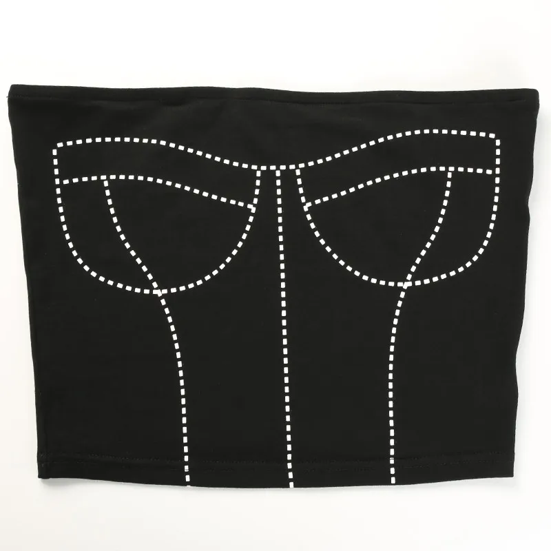 Женский сексуальный черный Топ без бретелек открытая спина бандо топ уличная