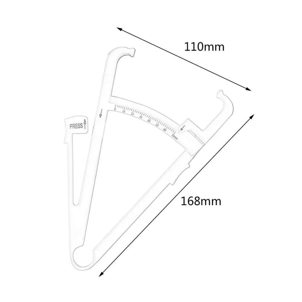 Body Fat Caliper Tester Fitness Analyzer Measuring Charts Keep Health Slim Clamp Foldable Measurement Tool for Men Women | Инструменты