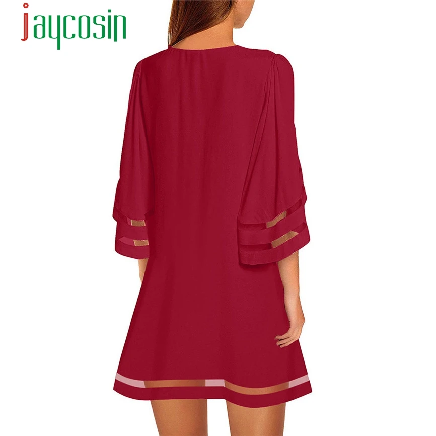 Женское Сетчатое платье SAGACE летнее свободное рубашка с круглым вырезом и