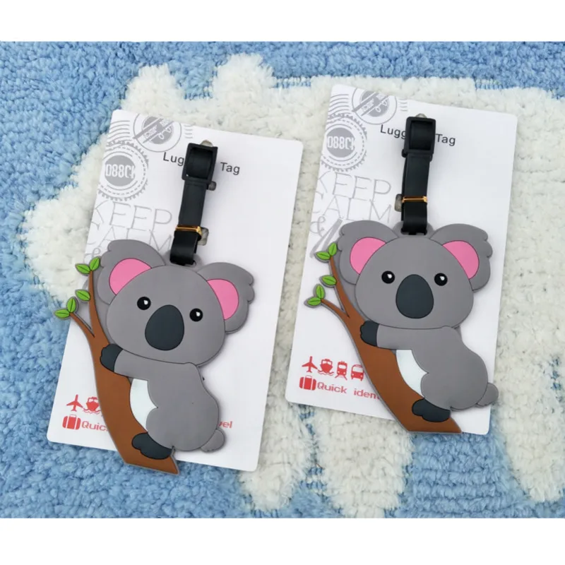 Милая бирка для чемодана мультяшный карман Koala удостоверения личности багажа