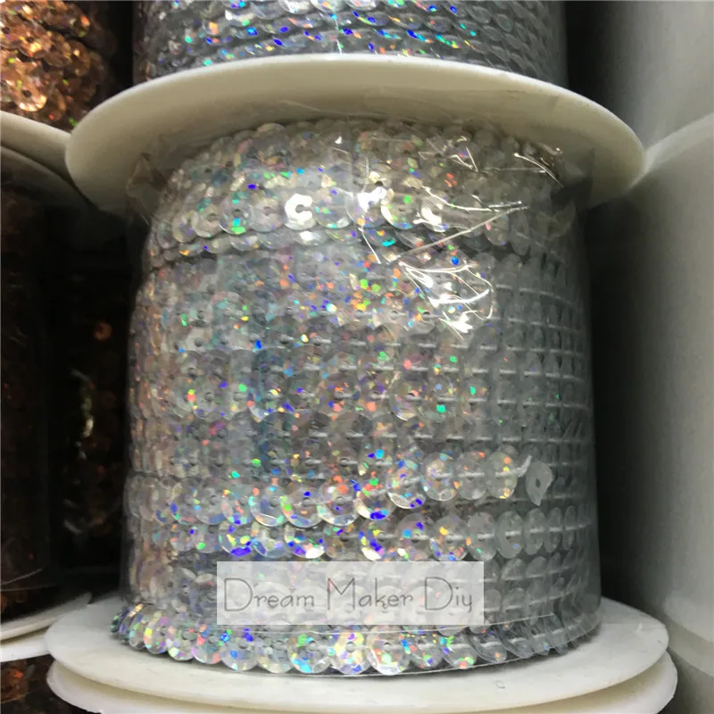 80 ярдов/рулон лента с блестками 6 мм|round sequins|cup sequinssequin ribbon |