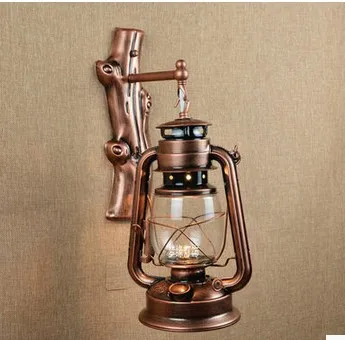 

Kerosene lantern wall lamp American Continental Iron retro creative pastoral living room bedroom balcony aisle lights restaurant