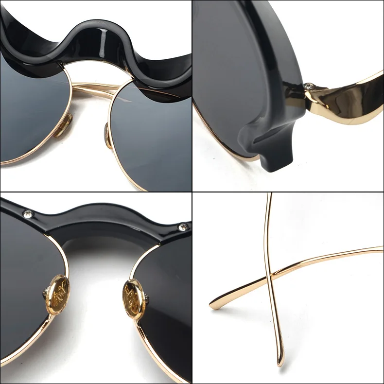 Уникальные высококачественные женские солнцезащитные очки в цветочной оправе