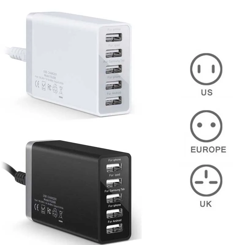 Новый Ho 5 портовый USB зарядная станция многопортовое зарядное устройство