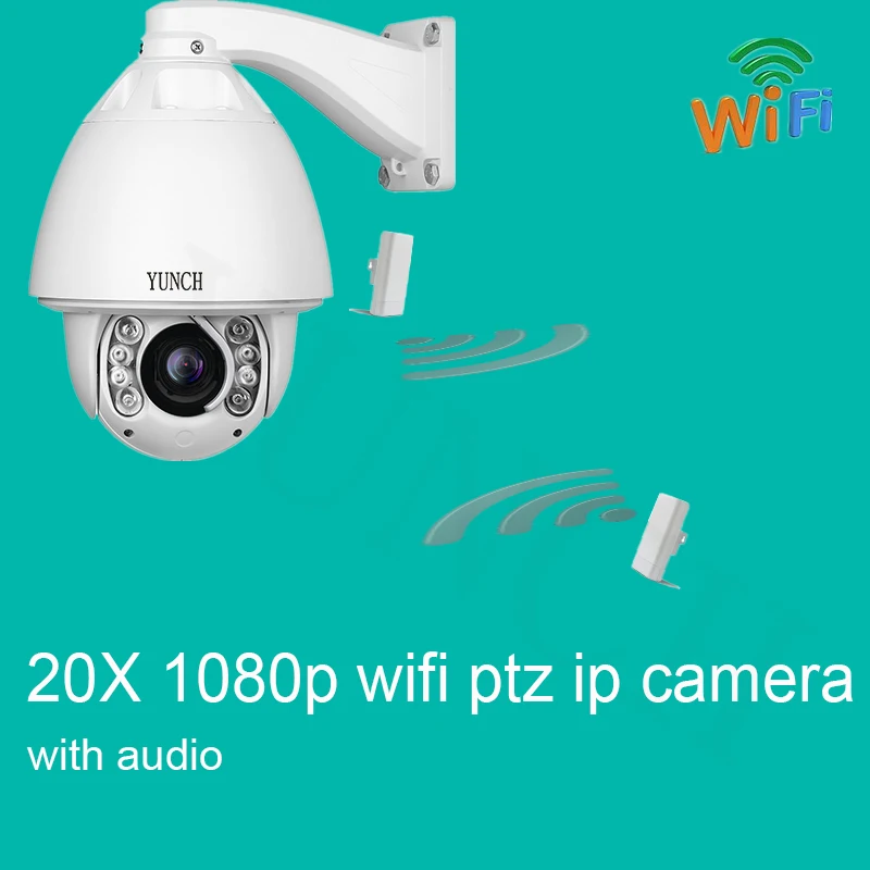 1080 P WI FI Auto Tracking PTZ ip камера с аудио беспроводной P2P Onvif 20X зум ИК Открытый IP
