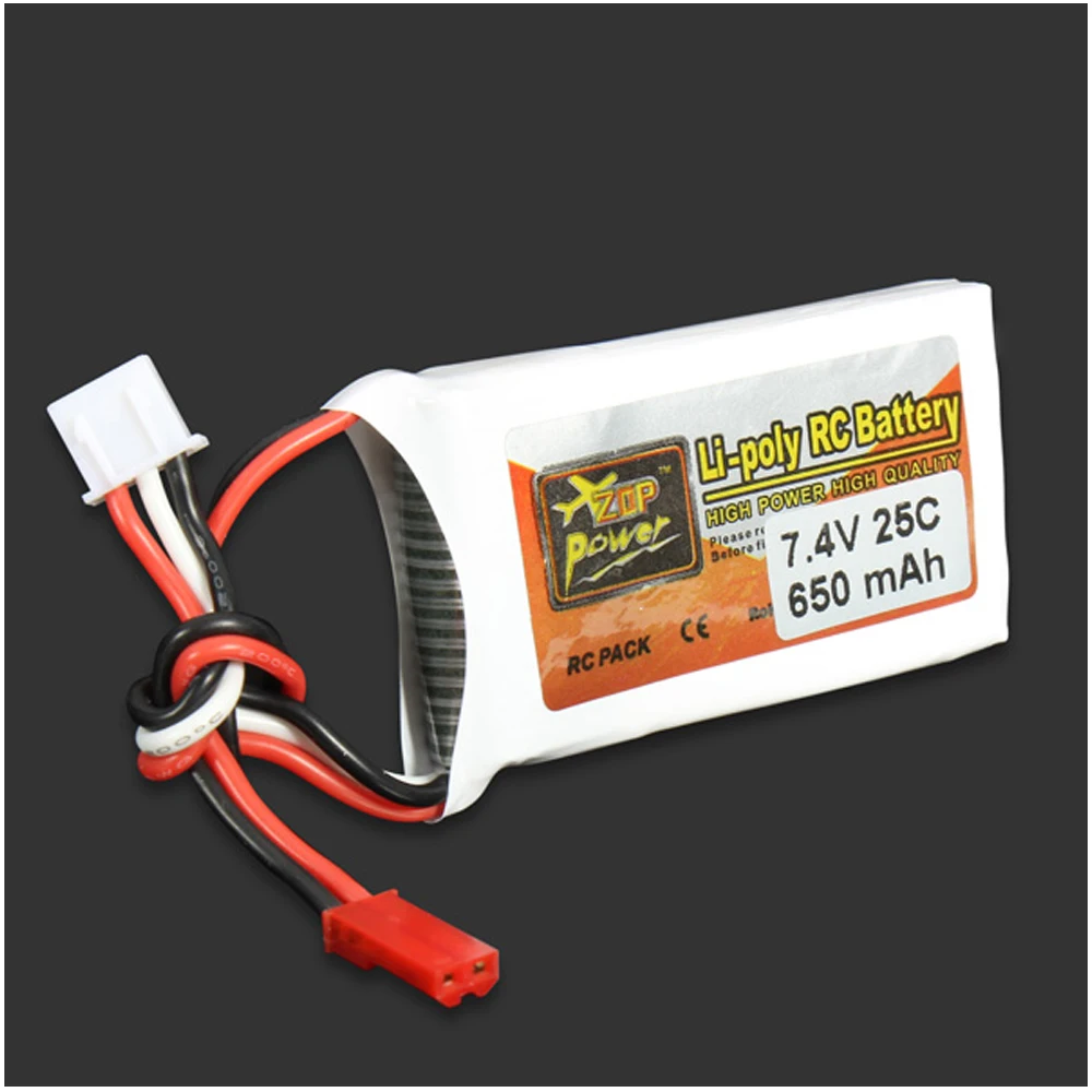 Аккумулятор ZOP Power LiPo 7 4 В 650 мАч 25C JST для радиоуправляемого квадрокоптера дрона
