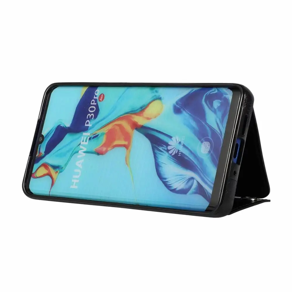 Чехол с держателем для карт Huawei P30 Lite Pro Роскошный чехол из ПУ кожи задняя крышка