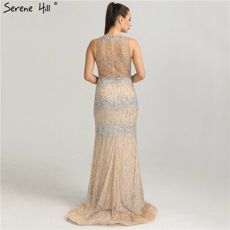 Dubai Designer Sleeveless Sexy Tulle Evening Dresses Beading Crystal Fashion Mermaid Sparkle Gowns 2019 New LA6277 | Свадьбы и