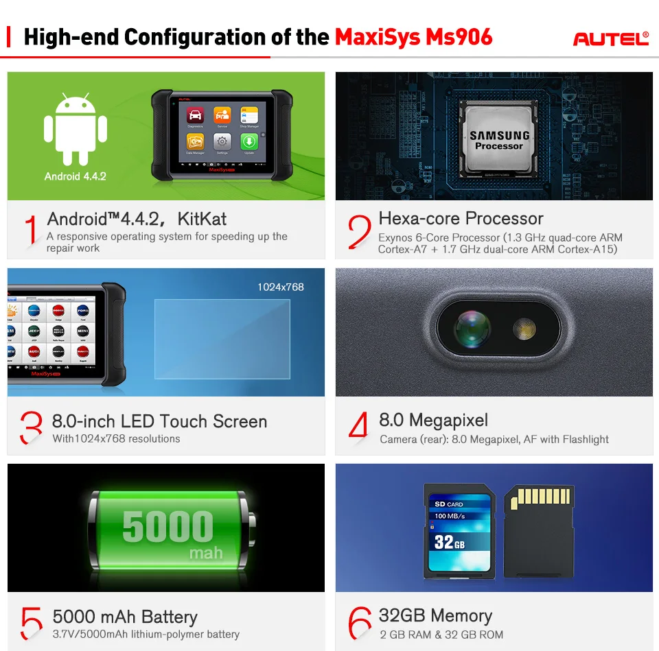 Оригинальный autel MaxiSys MS906 профессиональный автомобильный диагностический