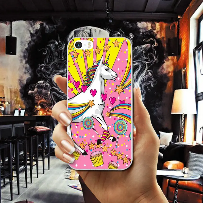 Мягкие силиконовые чехлы для мобильных телефонов из ТПУ Fantasy animals Baby Unicorns iphone 7 6 S 8