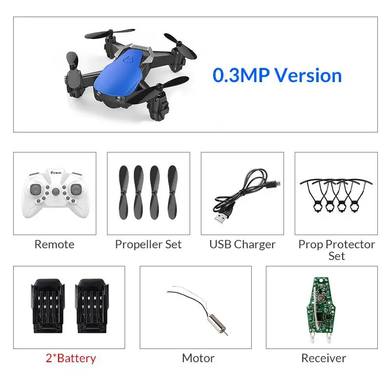 blue30w2batteries Eachine E61 E61HW Мини WiFi FPV с HD камерой режим удержания высоты складной Радиоуправляемый Дрон Квадрокоптер RTF - Цвет: blue30w2batteries