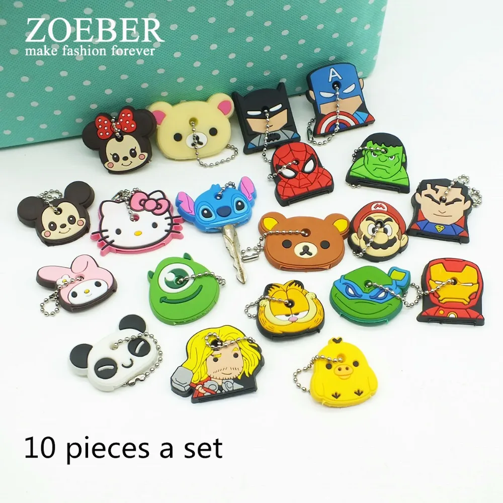 ZOEBER 10 шт. набор брелок с изображением животных мультяшный для ключей аниме Марио
