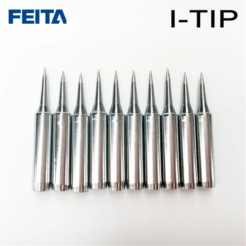 

FEITA 10 pcs/set 900M-T-B/I/C/K Solder Tip Soldering Bits welding head Iron Tips for Hakko Quick Atten 936 Repair Rework Station