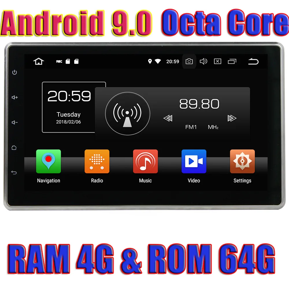 

WANUSUAL Android 9.0 4G RAM Car GPS Navigation 10.1Inch For Universal NO DVD Automagnitol Radio Central Multimidia System Unit