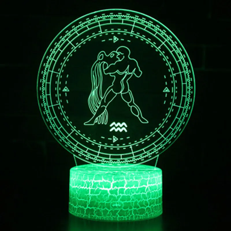 Тема Овен 3D лампа светодиодный светильник 7 цветов Сенсорная настроения