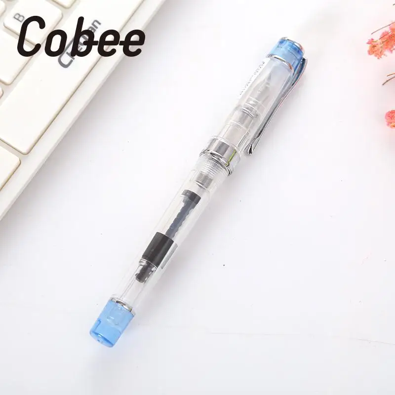 transparent blue EF наконечник авторучка прозрачные чернила Sac каллиграфия написание авторучки школьные офисные прочные канцелярские принадлежности - Цвет: transparent blue