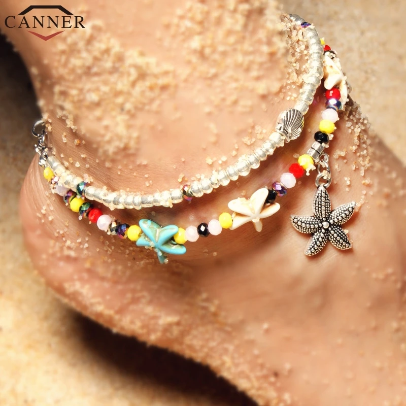 Женский двухслойный браслет CANNER бохо бусы из ракушек | Украшения и аксессуары