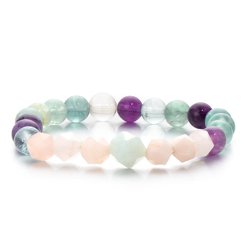 Fashion Natural Stone Beaded Bracelet Boho Charm Round Yoga Bracelets Wristband Jewelry for Women Men Gifts Pulsera Hombre | Украшения и