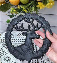 Чугунный коврик для чайника коврик для чаши коврик для изоляции кунг-фу аксессуары для чая блюдце для новичков креативный круглый коврик для чайника - Цвет: Deer