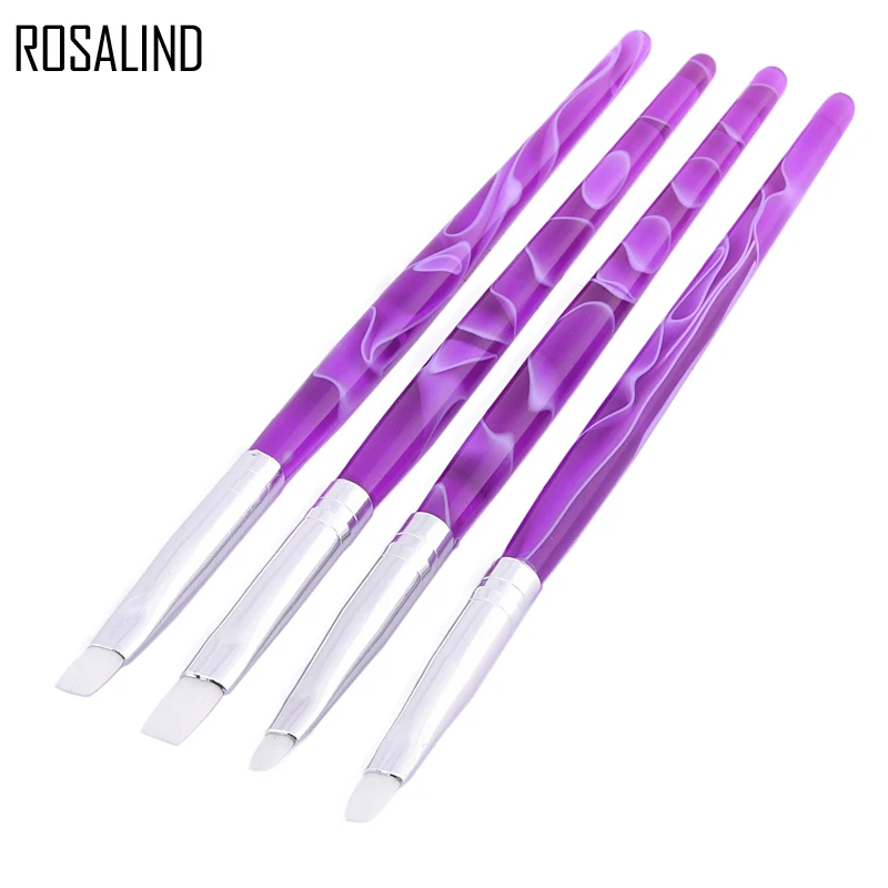ROSALIND 4 шт./лот кисть для дизайна ногтей создания УФ-геля рисования ручка