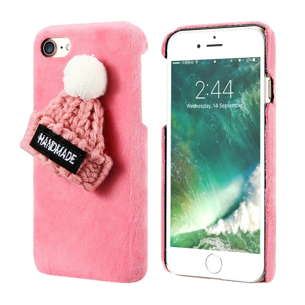 SEXY NEW 2017 Kisscase Новогодние товары пушистый Мех чехол для iphone 8 7 6 S plus 5 5S милые