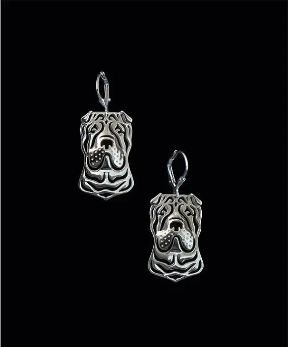 

Wholesale Unique Handmade Hiphop Style Chinese Shar Pei Earrings Girl Gift Jewelry Earrings--12paris/Lot