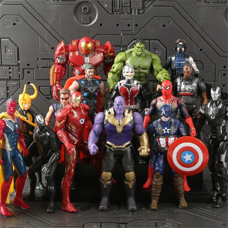 Аниме Мстители Железный человек Капитан Америка кукла Спайдермен гараж наборы