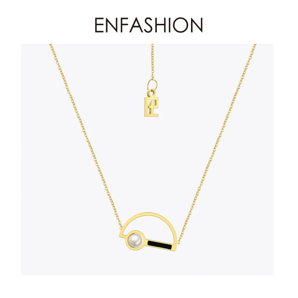Enfashion жемчужное ожерелье-чокер для женщин золотого цвета с буквой D ожерелье s подвески из нержавеющей стали подарки для женщин ювелирные изделия ожерелье PD3009