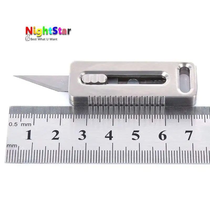 

Mini EDC Titanium TC4 Knife Paper Cutter Key Pendant Outdoor Travel Tool Handle Camping Outdoor coin Tactical Survival Knife