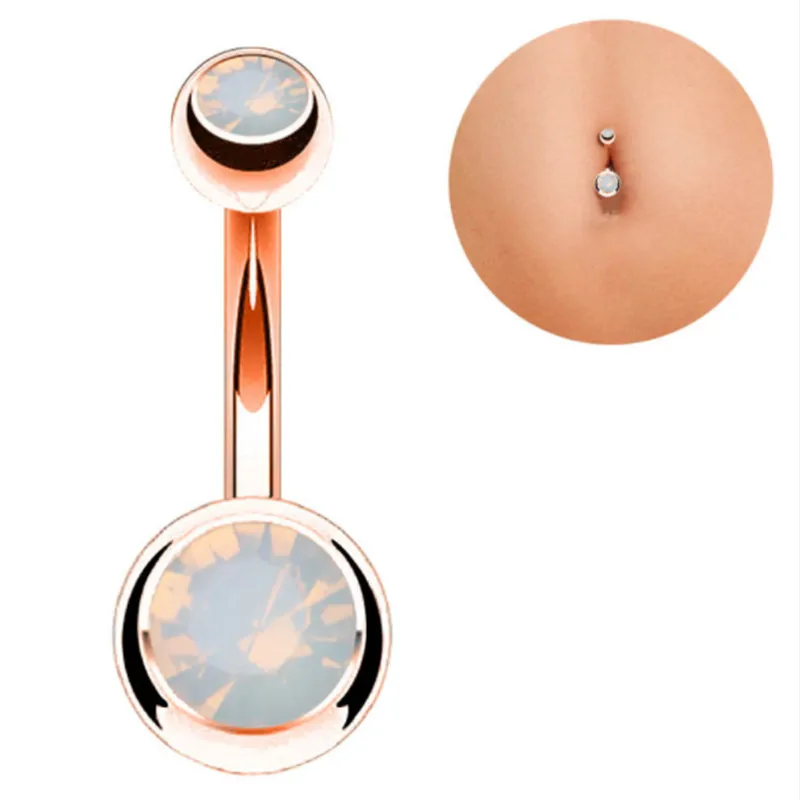 

Кольцо для пупка из хирургической стали под розовое золото, 2018