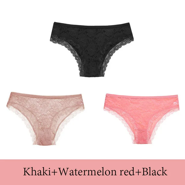 set 5 Женские кружевные трусики 3 шт./компл., сексуальные трусы, Модный хлопковый с низкой талией, женское нижнее белье, нижнее белье, женские трусики, нижнее белье, Прямая - Цвет: set 5