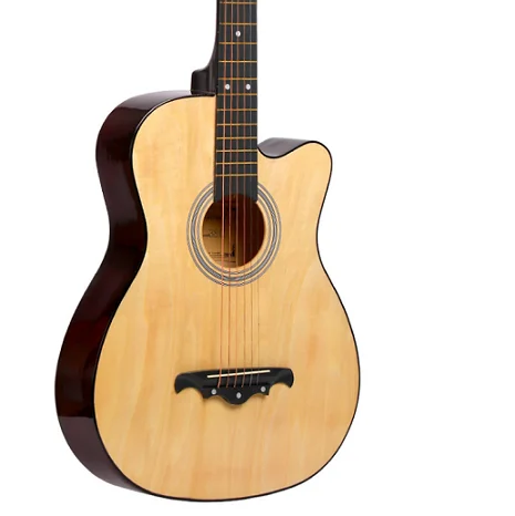 38 inch Acoustic Guitar for Beginners Guitar Sets with Capo Picks 6 Strings Guitar Basswood 13 Colors Musical Instruments AGT166 - Color: 38 inch wooden