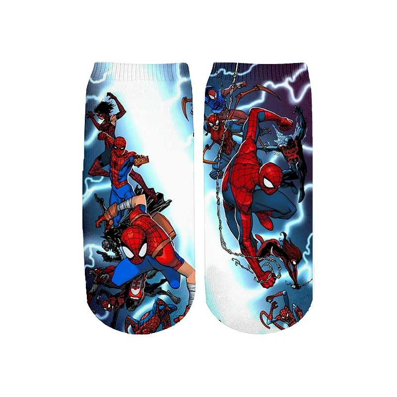 Летние мужские/wo мужские Harajuku Marvel Мстители 3D принт короткие носки хип хоп ниндзя Бэтмен Супермен Спайдермен Капитан Америка Новинка