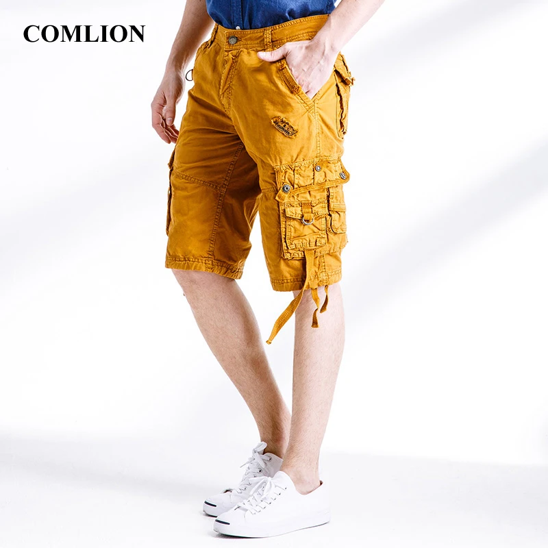 

Шорты-карго COMLION мужские с множеством карманов, стильные камуфляжные повседневные свободные до колена, модные короткие штаны, F5, лето