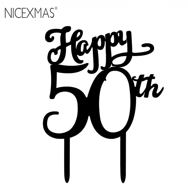 NICEXMAS с 50 летним днем рождения торт Топпер украшения акриловый Кекс выбор на день