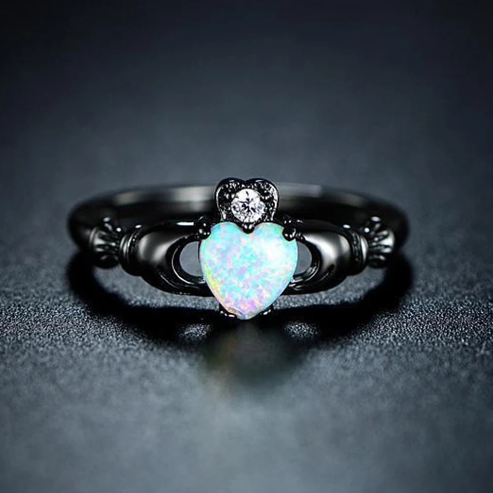 Готическое кольцо со стразами в форме сердца на Рождество день рождения косплей