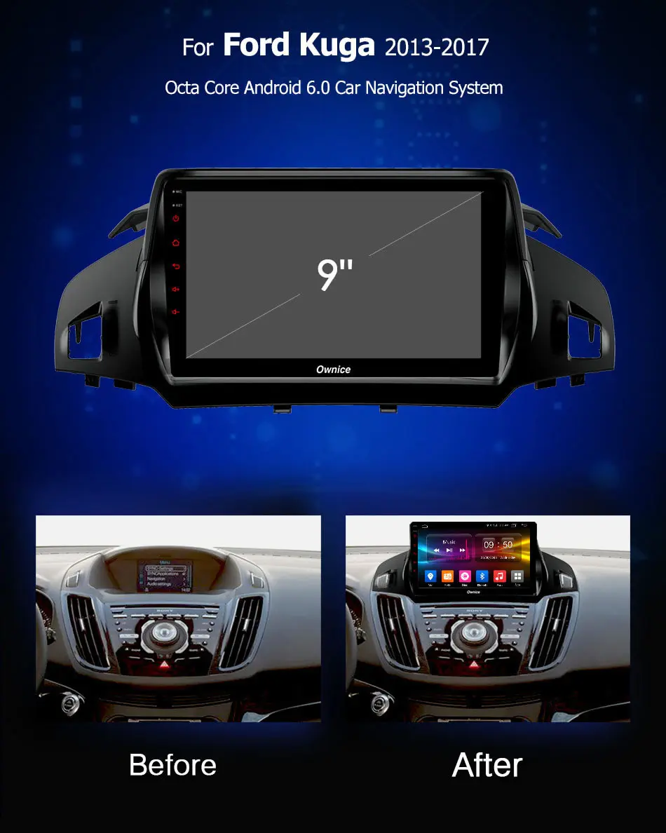 Ownice K1 K2 K3 K5 K6 Восьмиядерный Android 9,0 автомобильный Радио плеер gps Navi для Ford Kuga 2013- 4G LTE DSP 360 Panorama